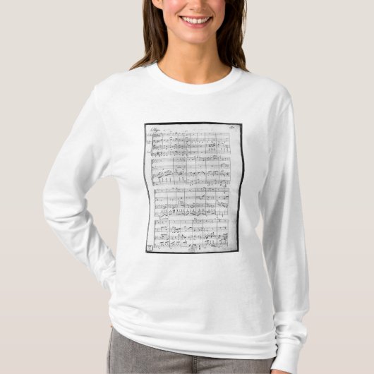 ピアノ、バイオリンおよびvioloncelloのトリオのためのスコア tシャツ (正面)