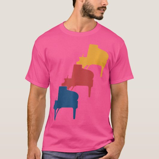 ピアノ ピアニスト ピアノ奏者 Tシャツ (正面)