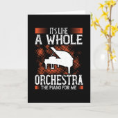 ピアノ – ピアノはオーケストラ全体に似ている カード (黄色い花)