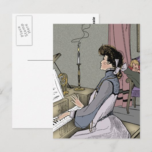 ピアノ ポストカード (正面/裏面)