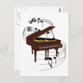ピアノ ポストカード (正面/裏面)