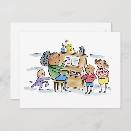 ピアノ ポストカード (正面/裏面)