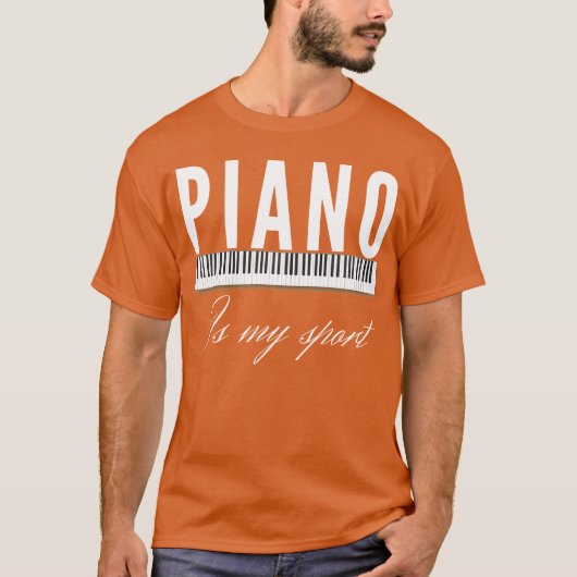 ピアノ ミュージック キーボード 楽器 女性 男性 Tシャツ (正面)