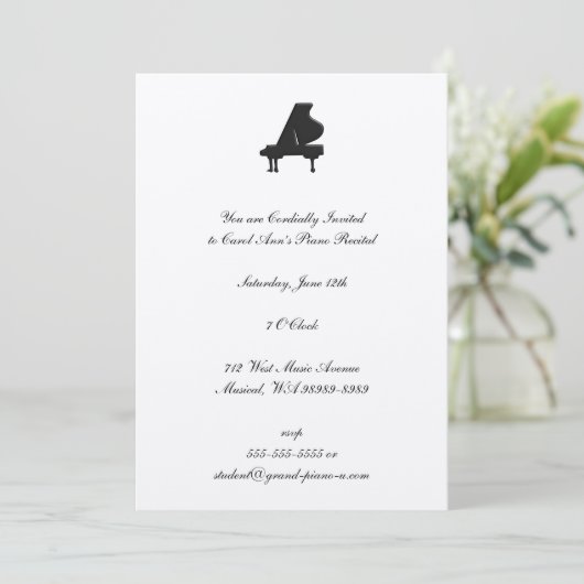 ピアノ・リサイタル 招待状 (スタンド正面)