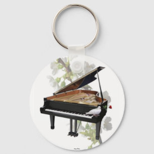ピアノ-ロマンチックな音楽Keychain キーホルダー