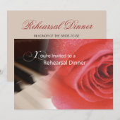 ピアノ ローズ アニバーサ 招待状・リハーサル ディナー 招待状 (正面/裏面)