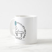 ピアノ – ワールドリボルブのまわりに コーヒーマグカップ (正面左)