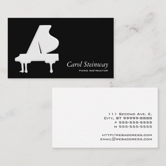 ピアノ 名刺 (正面/裏面)