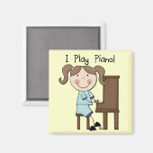 ピアノ – 女性のTシャツとギフト マグネット (正面/裏面)