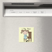 ピアノ – 女性のTシャツとギフト マグネット (インサイチュ (食洗機))