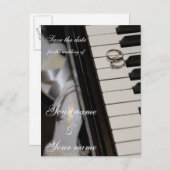 ピアノ – 日付ポストカードの保存 案内ポストカード (正面/裏面)