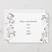 ピアノ 水彩画 花 招待状 (裏面)