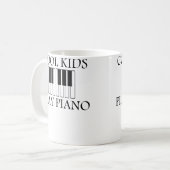 ピアノ 男性 女性 子供のスタイル コーヒーマグカップ (正面左)