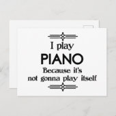 ピアノ - 自分で弾かないと ユニーク デコ ミュージック ポストカード (正面/裏面)