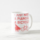 ピアノ 自転車 バイク ピアニスト サイクリスト 楽器 ギ コーヒーマグカップ (正面右)