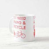 ピアノ 自転車 バイク ピアニスト サイクリスト 楽器 ギ コーヒーマグカップ (正面左)
