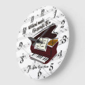 ピアノ-音楽生命なしに… Bの平らな柱時計 ラージ壁時計 (傾斜)