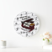 ピアノ-音楽生命なしに… Bの平らな柱時計 ラージ壁時計 (ホーム)