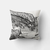 ピアノbwのスケッチ音楽デザインを遊ぶ手 クッション (裏面)