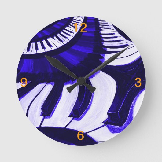 ピアノHwy ラウンド壁時計 (正面)
