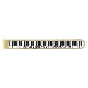ピアパーソナライズされたニスト用バークリップを結ぶピアノ鍵 ゴールドネクタイピン