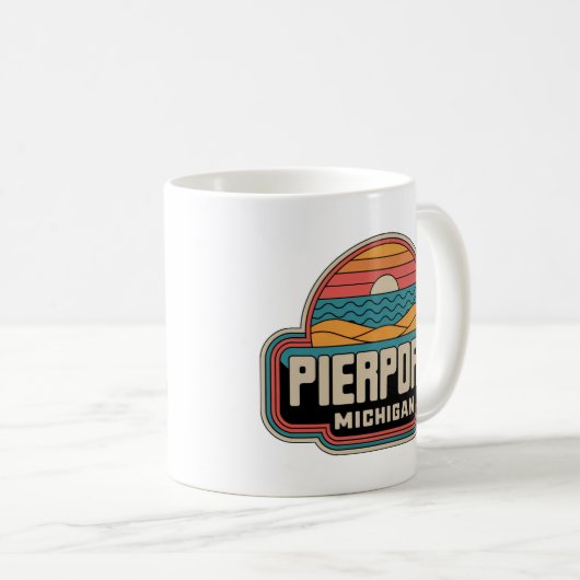 ピアポート70sレトロミシガンヴィンテージ コーヒーマグカップ (正面右)