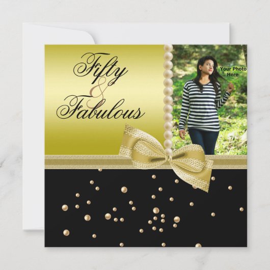 ピアルス&ボウフェイク·ファブル50フォト·ウーマンズ 招待状 (正面)