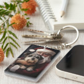 ピアワーテリアウィズサンタクロースフェスティバルクリスマス キーホルダー (正面右)