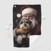 ピアワーテリアウィズサンタクロースフェスティバルクリスマス ゴルフタオル (インサイチュ)