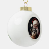 ピアワーテリアウィズサンタクロースフェスティバルクリスマス セラミックボールオーナメント (左)