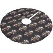 ピアワーテリアウィズサンタクロースフェスティバルクリスマス ブラッシュドポリエステルツリースカート (アングル)