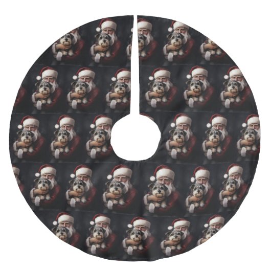 ピアワーテリアウィズサンタクロースフェスティバルクリスマス ブラッシュドポリエステルツリースカート (正面)