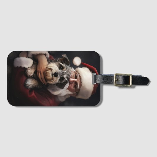 ピアワーテリアウィズサンタクロースフェスティバルクリスマス ラゲッジタグ (正面横)