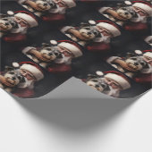 ピアワーテリアウィズサンタクロースフェスティバルクリスマス ラッピングペーパー (角)