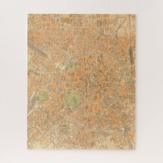 ピアンタディミラノ-イタリア·ミラノ地図 ジグソーパズル (縦)