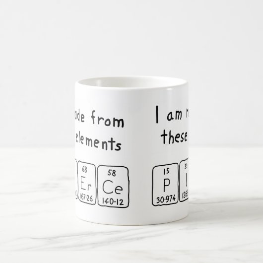 ピアースの周期表の名前のマグ コーヒーマグカップ (中央)