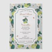 ピアーズビーズボタニカルフローラガーデンブライダルシャワー ベラム紙招待状 (正面)