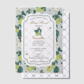 ピアーズビーズボタニカルフローラガーデンブライダルシャワー ベラム紙招待状 (オフセット (招待状))