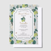 ピアーズビーズボタニカルフローラガーデンブライダルシャワー ベラム紙招待状 (オフセット)