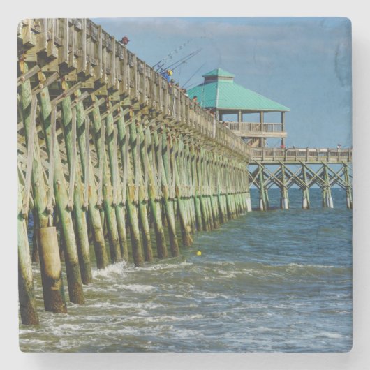 ピア魚釣り ストーンコースター (正面)