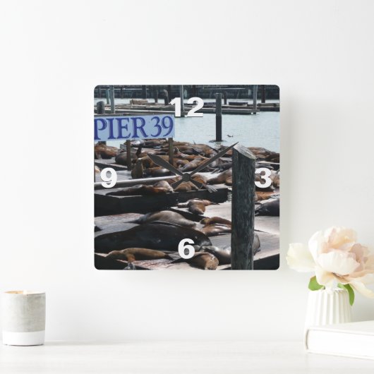 ピア39シーライオンズ スクエア壁時計 (ホーム)