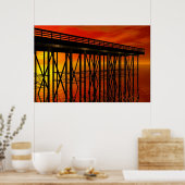 ピア487で美しい夕日 ポスター (キッチン)