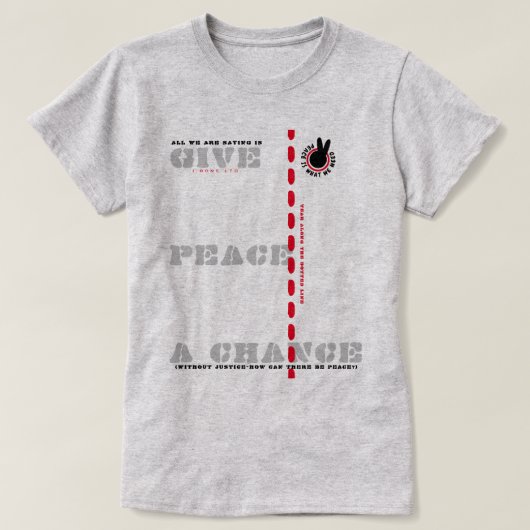 ピウグレ与えスPEACE A CHANCE(PIWWN)Tシャツ Tシャツ (デザイン正面)