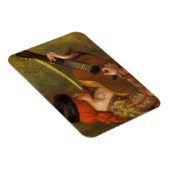 ピエスペインのール・ルノアールのギターを持つ若い女性 マグネット (右側)