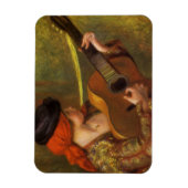 ピエスペインのール・ルノアールのギターを持つ若い女性 マグネット (縦)