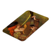 ピエスペインのール・ルノアールのギターを持つ若い女性 マグネット (左側)