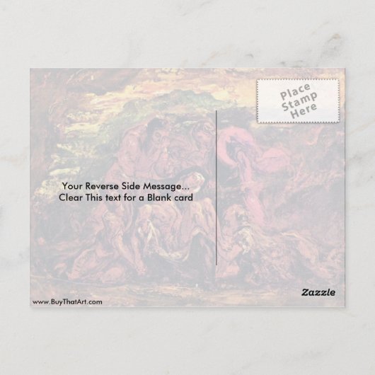 ピエタバイユージ荷車を引くンデラクロワ ポストカード (裏面)