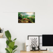 ピエテルブルーゲルランドスケープとイカロスの秋 ポスター (ホームオフィス)