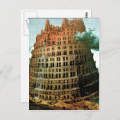 ピエテル・ブルーゲルのバベルの「小さな」塔 ポストカード (正面/裏面)