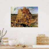 ピエテル・ブルーゲルの「バベルの塔」（1563年頃） ポスター (キッチン)